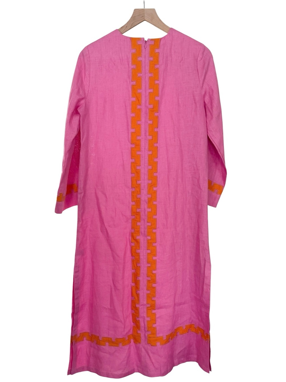 Tuckernuck x Atlantic-Pacific Linen Hartman Midi Dress Peony‎ Pink & Tangerine S - Picture 5 of 8
